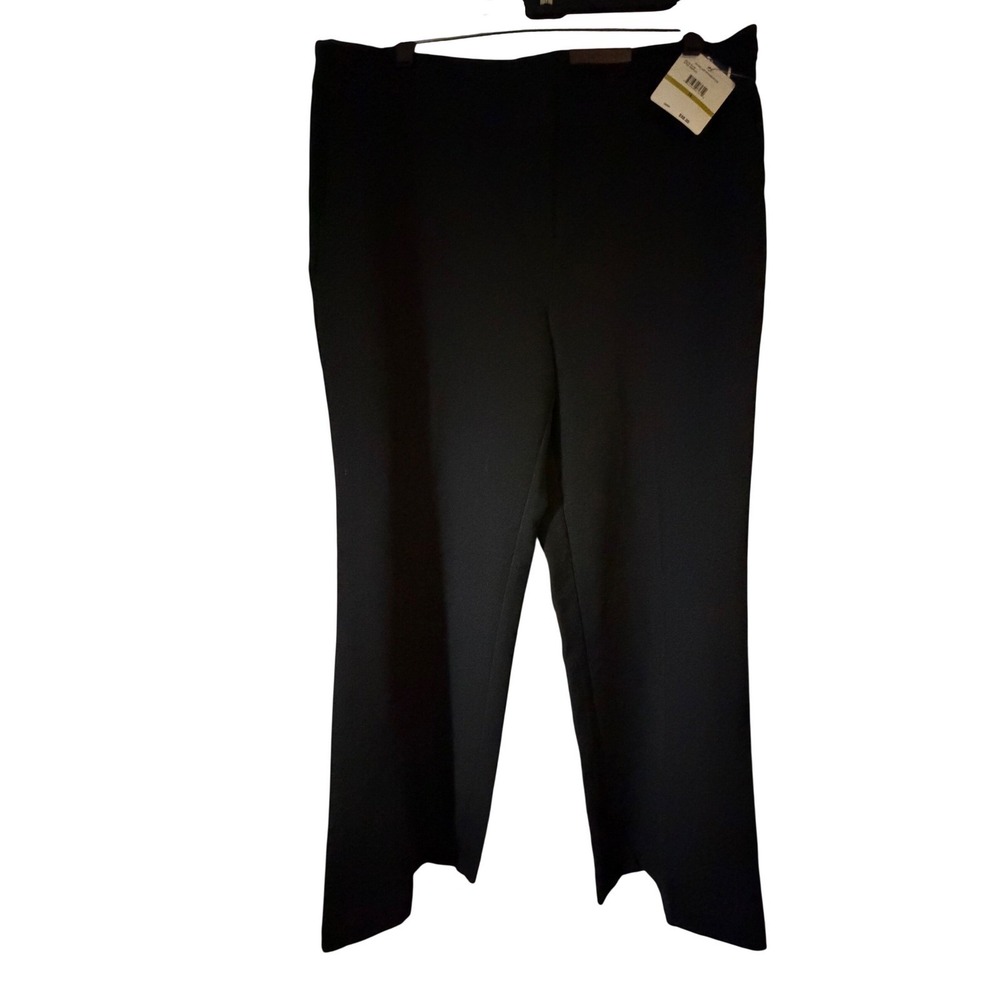 Rafaella Modern Straight Leg Pants Women 14 Black NEW RSBF5125 Lower Rise